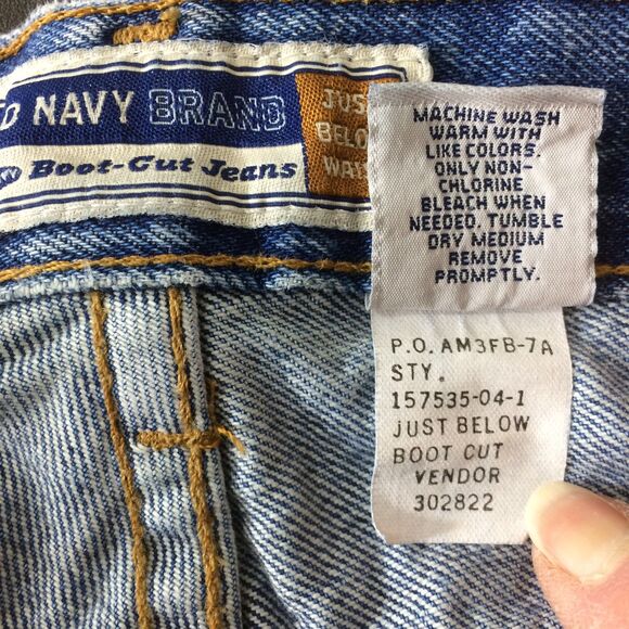 Vintage 90s Old Navy Boot Cut Jeans Heavyweight 100 Cotton 14S Made USA - Picture 5 of 5
